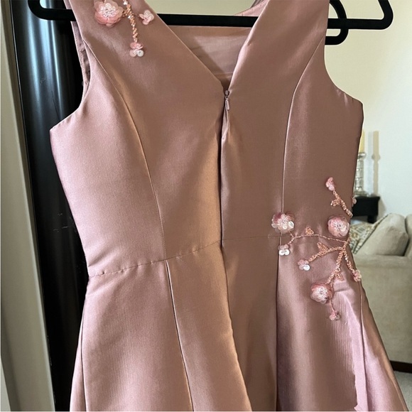 Nwot Teri Jon dress women size 4 pink blush with embellishments - Picture 6 of 13